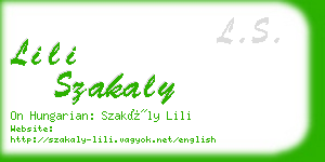 lili szakaly business card